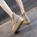 メガ割 厚底ブーツシューズ インナー高揚新作スポーツシューズ薄型ハイトップカジュアルプラットフォームブーツ レディース 韓国ファッション
