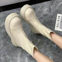 メガ割 ヒールパンプス厚底ブーツスニーカーシューズブーツ レディース スタイルアップヒールパンプス リヤジップブーツ23の新作厚底ブーツでハイになったイングリッ...