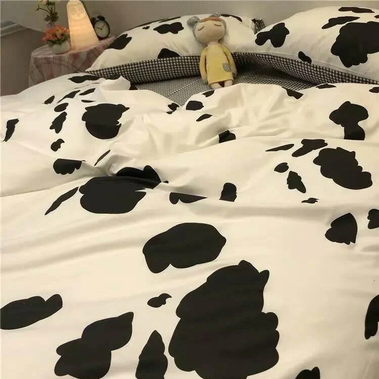 メガ割 布団カバーセット シングル ベッドカバー 布団カバー 3点セット 牛柄 カウ柄 可愛い 寝具カバー..