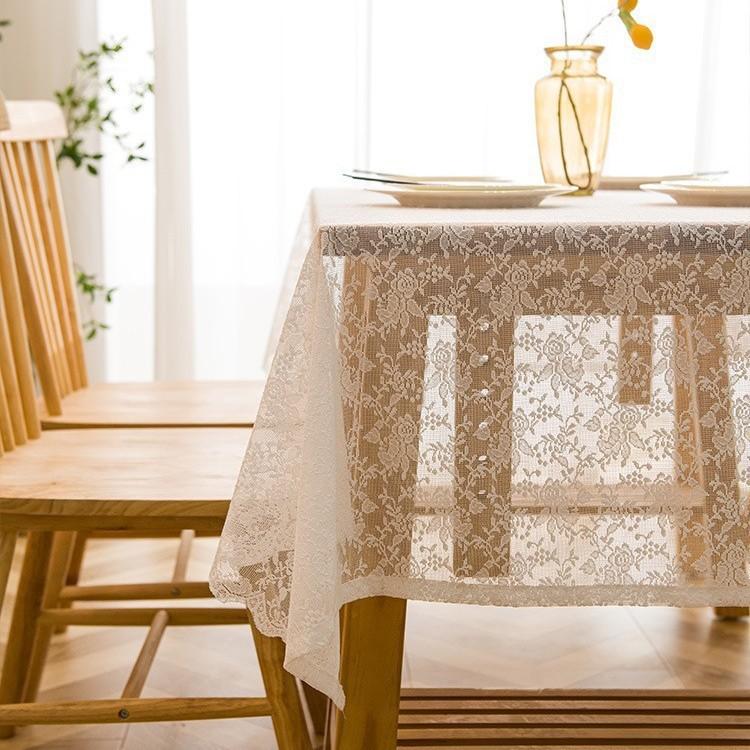 安くなりました！テーブルクロス 北欧風 レーステーブルクロス コット おしゃれ 四角形 長方形 花刺繍 ..