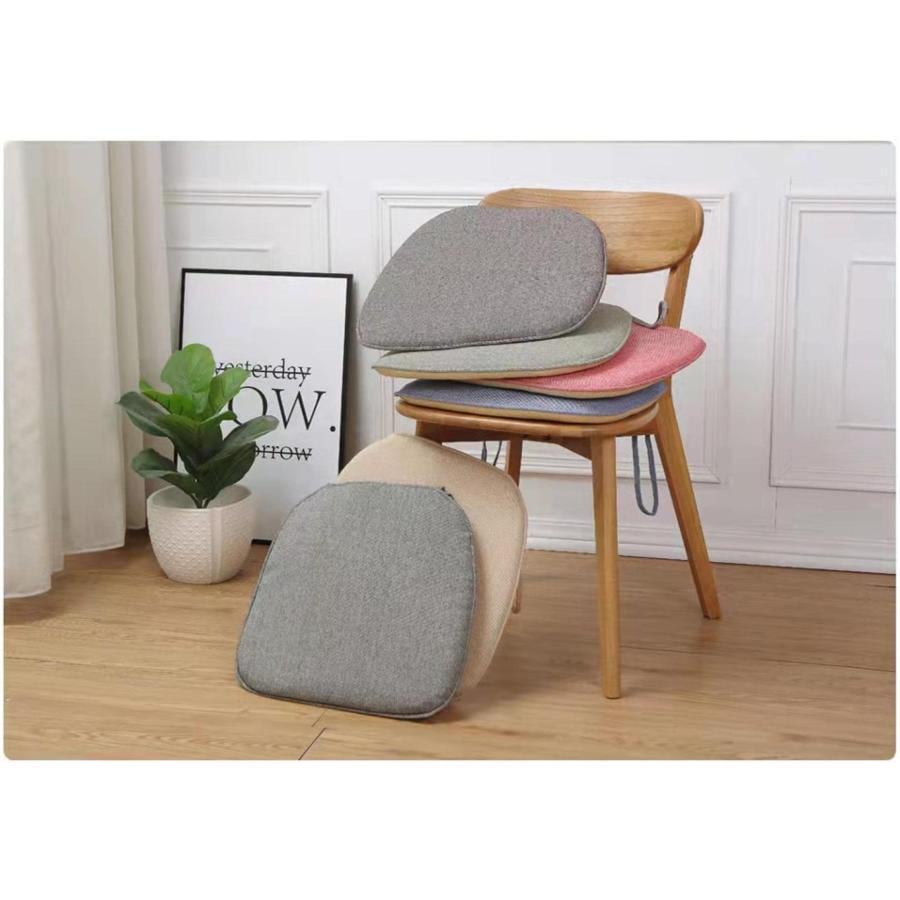 【30%値下げ】ダイニングチェア クッション 2枚セット 4枚セット洗える 椅子用 座布団 ひも付き 馬蹄形..