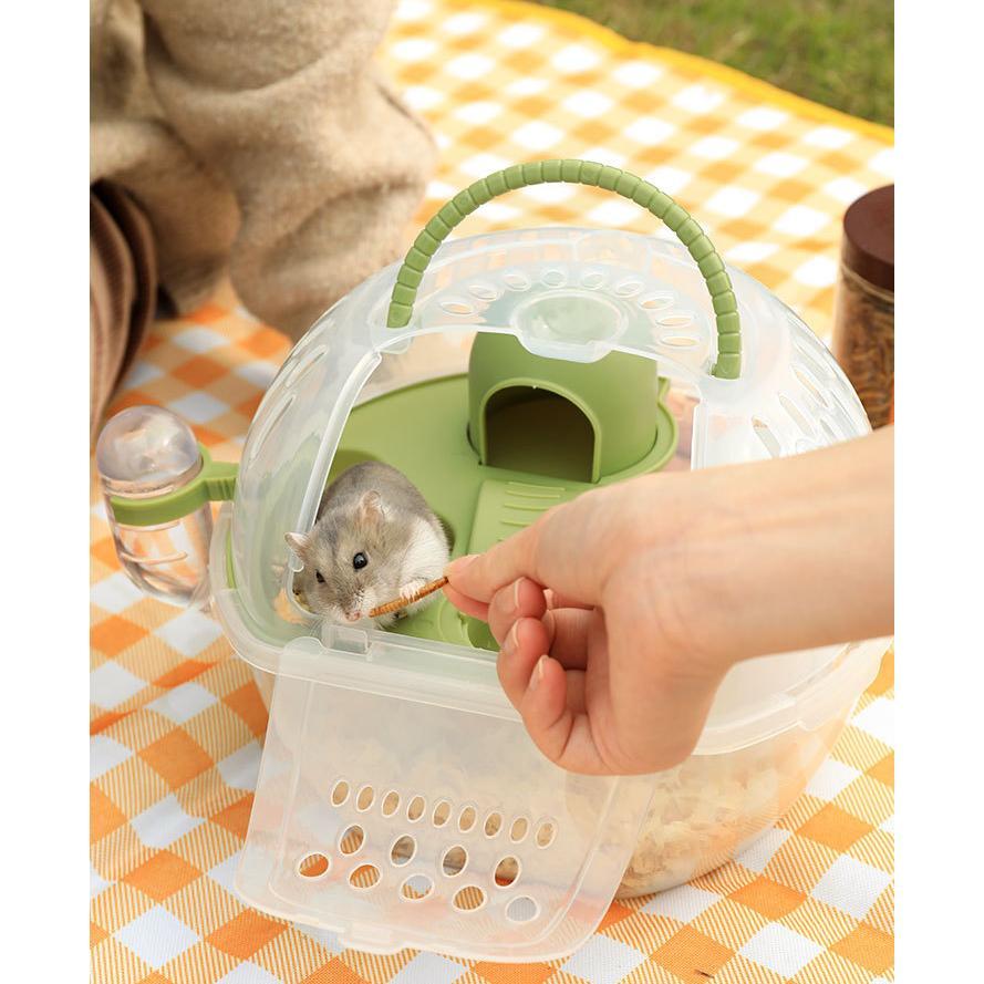 ハムスターハウス ポータブルハムスターケージ 透明プラスチック住宅 小さな動物小屋 小動物用 ハウス..