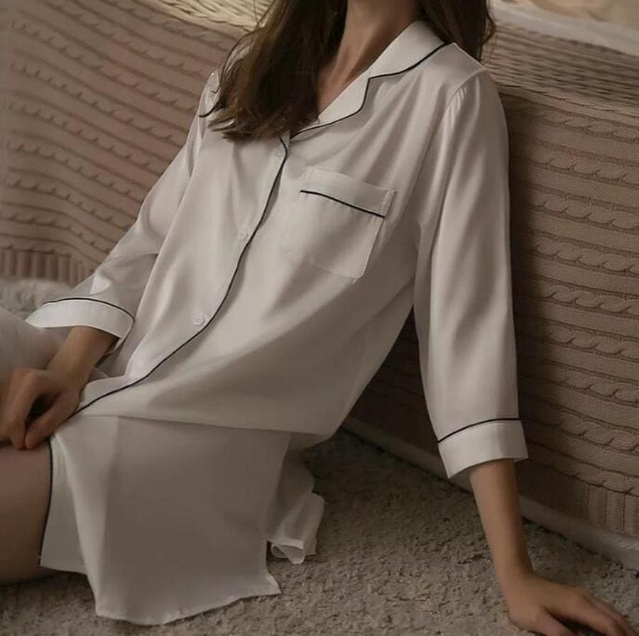 パジャマ ルームウェア シャツワンピ セクシー レディース 柔らかい 部屋着 寝間着Q