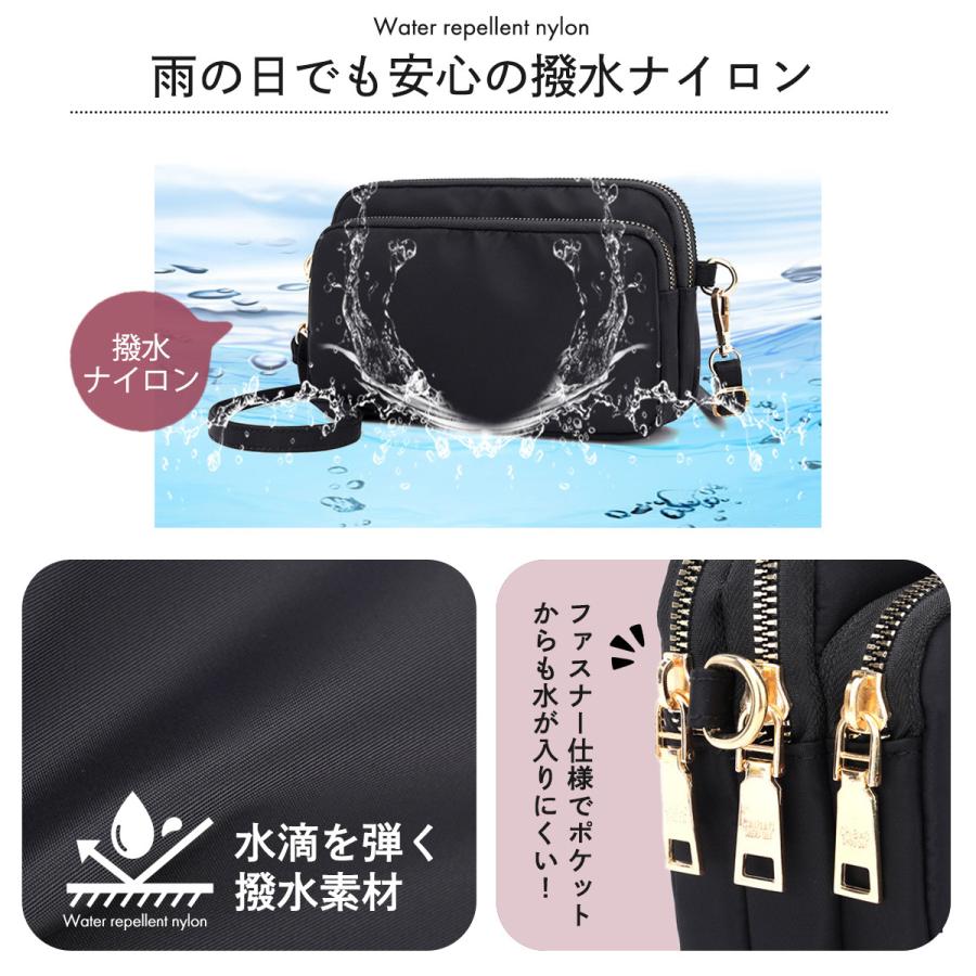 ポシェット レディース 軽量 ナイロン 斜めがけ 財布 スマホ ミニ ショルダー バッグ ポーチ 軽い 小さ..