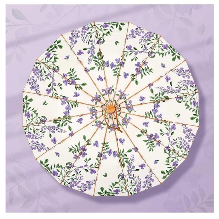 【限定販売】[追加営业促进]日傘 完全遮光 UVカット ％ レディース 晴雨兼用 雨傘 手動傘 折りたたみ かさ 大きい傘 防風 傘 おしゃれ 晴雨兼用 花柄 すみれ 折り畳み(3)