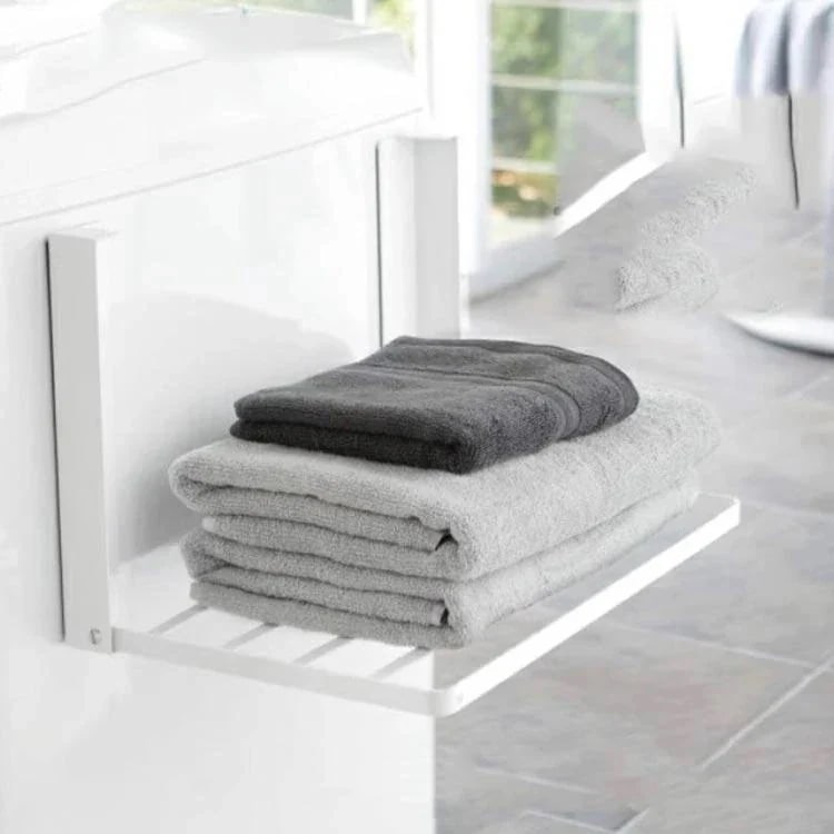 [高质量 ][ つ買うと オフ]洗濯機横 マグネット 折り畳み ラック 棚 タオル置き タオル掛け タオルラック ランドリー収納 洗濯機ラック 一時置き 磁石 強力 収納 ラック 棚