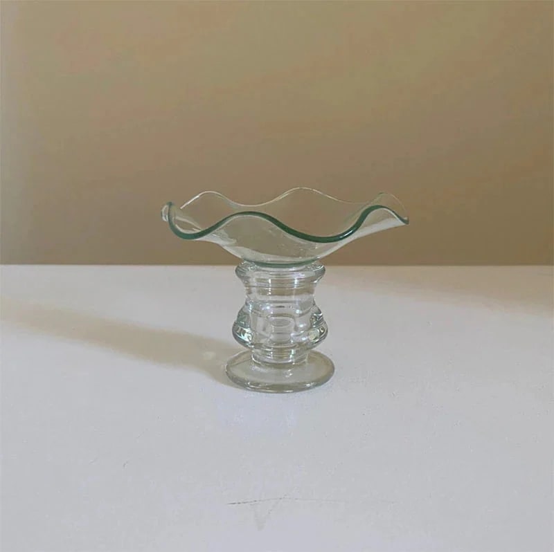 新外观[インテリア新商品]ガラスウェーブ キャンドルホルダー雰囲気アップグレードアクセサリトレール