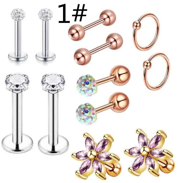 Lucky bag G ボディピアス 枚セット 軟骨ピアスサージカルステンレス シルバー Lボディピアス 軟骨ピアス ラブレット スタッド