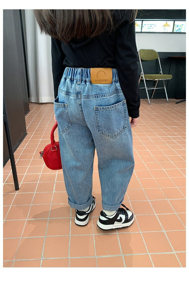 子供用パンツ韓国版 春の新作キッズファッションカジュアルゆったりジーンズ