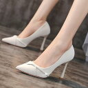 人气 新作スタイルアップ!ヒールパンプス 通勤 OL ハイヒールの靴の春と秋の新しいフランスの気質シングル靴女性尖った罰金プロの仕事の靴
