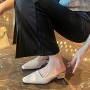 人气 新作スタイルアップ!ヒールパンプス 韓国ファッション サンダル 春新作浅い口スクエアヘッド厚ヒールサンダルレディースシンプル美脚 通勤 ヒールパンプス 走...