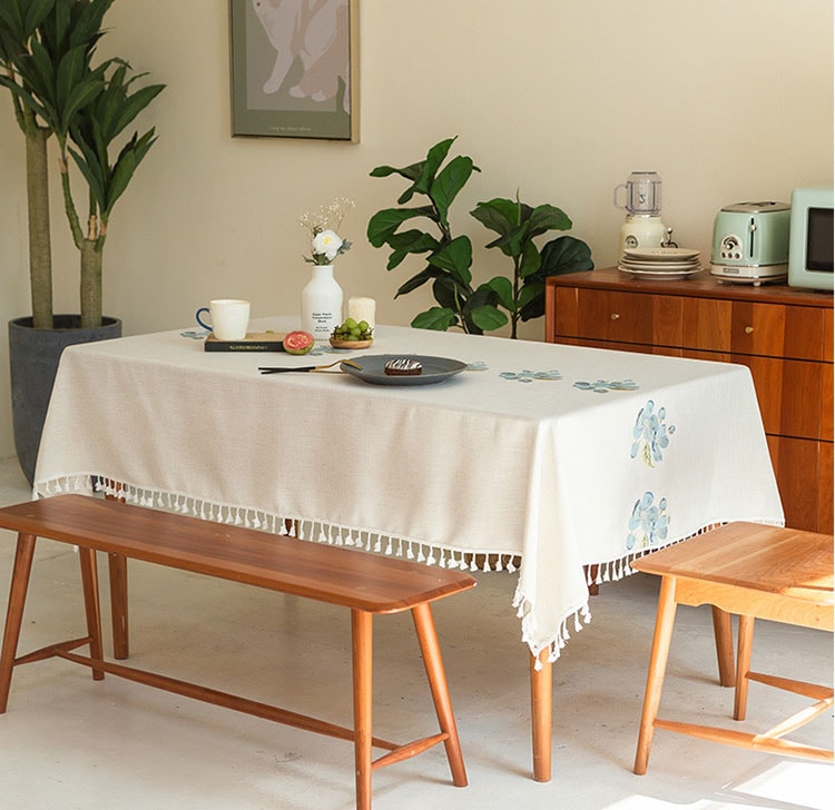 * cm テーブルクロス 北欧 田園風 おしゃれ テーブルセッティング 布 四角形 長方形 綿麻 刺繍 高級感 テーブルクロス お手入れ簡単 汚れ防止 家庭用 食卓カバー 色