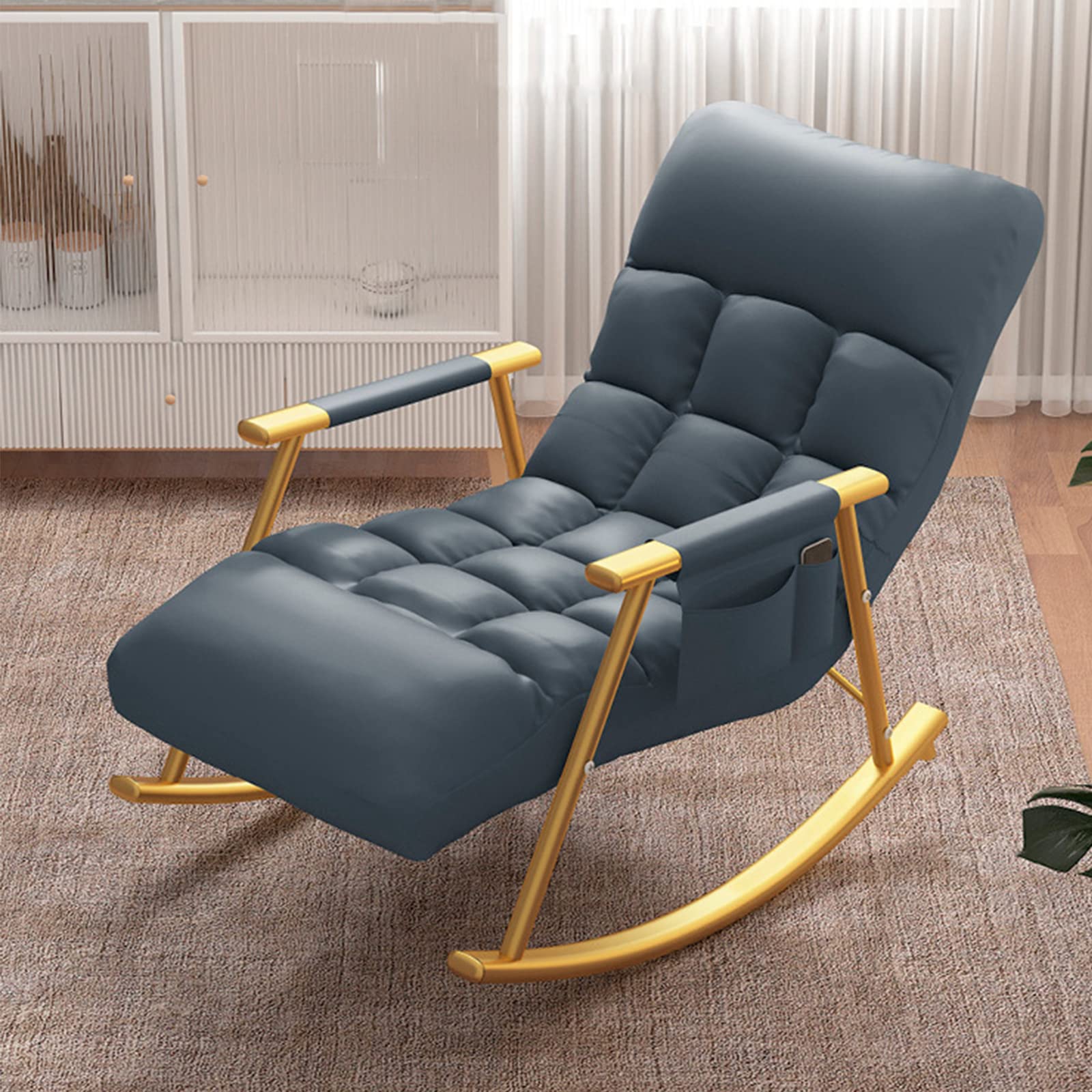 ロッキングチェア多機能 ロッキング リクライニングチェア 読書椅子バルコニーリラックスチェアラウンジチェア リクライニングチェア高耐荷重 水や汚れに強い 組み立てが簡単 客間 寝室 家庭用-G