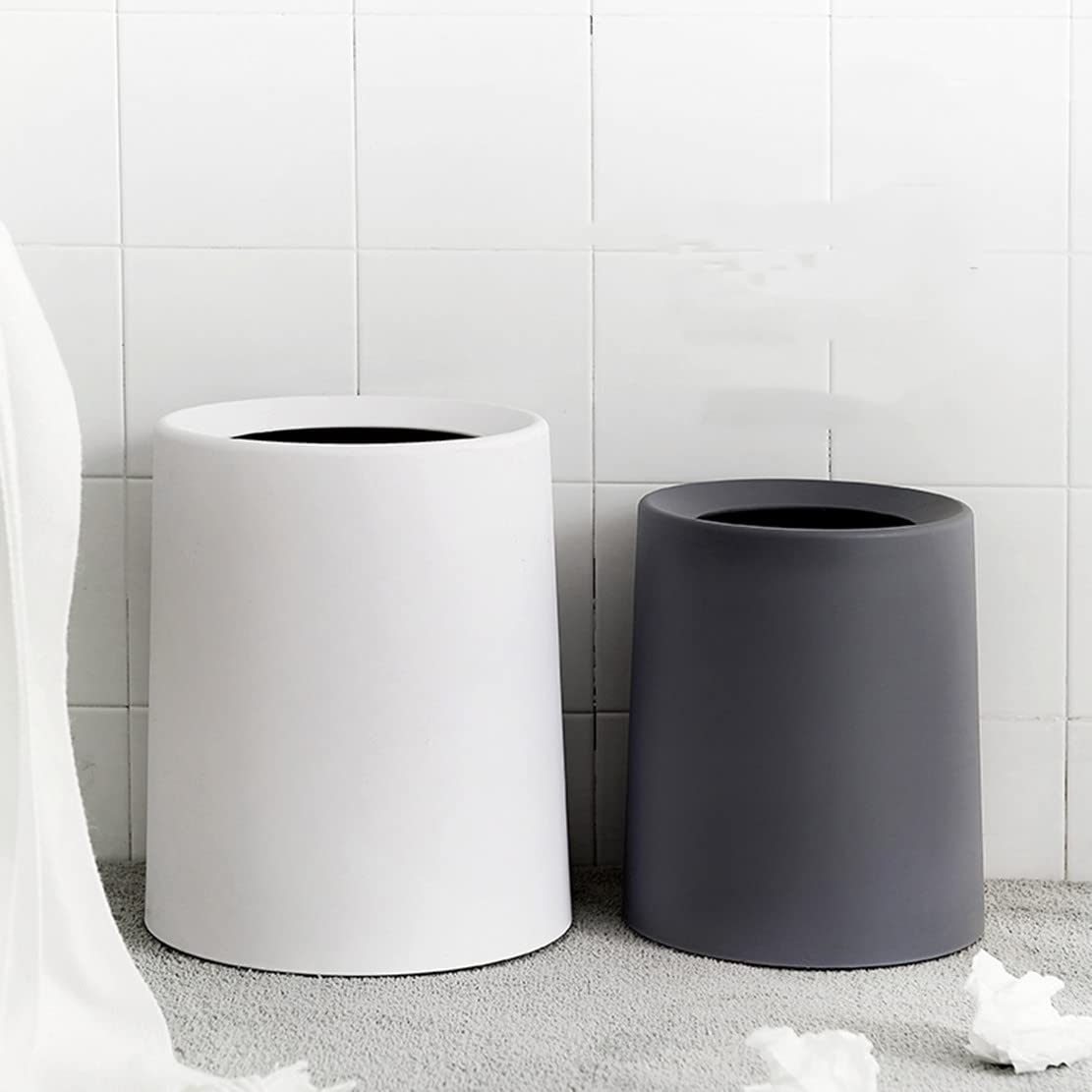 ゴミ箱 おしゃれ クリエイティブ 袋が見えない バスルーム用 寝室用 キチン用 ホームオフィス 寮 大学 室内 洗面所用 場所とらない 北欧 スリム ゴミ箱 大容量 シンプル 移動便利 ゴミ箱で使用されます (ホワイト, L)