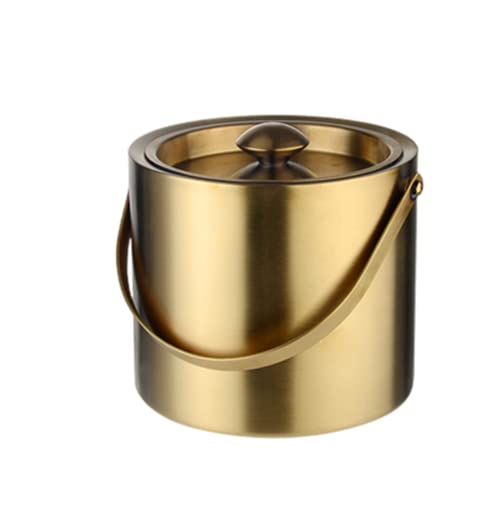 冰桶 不溶于冰桶 2升/3升大容量 冰桶不锈钢 冰桶 双层结构 真空隔热 带手柄和盖子 保冷用 专业规格 家庭用 商务用 (浅绿色 1.7升)