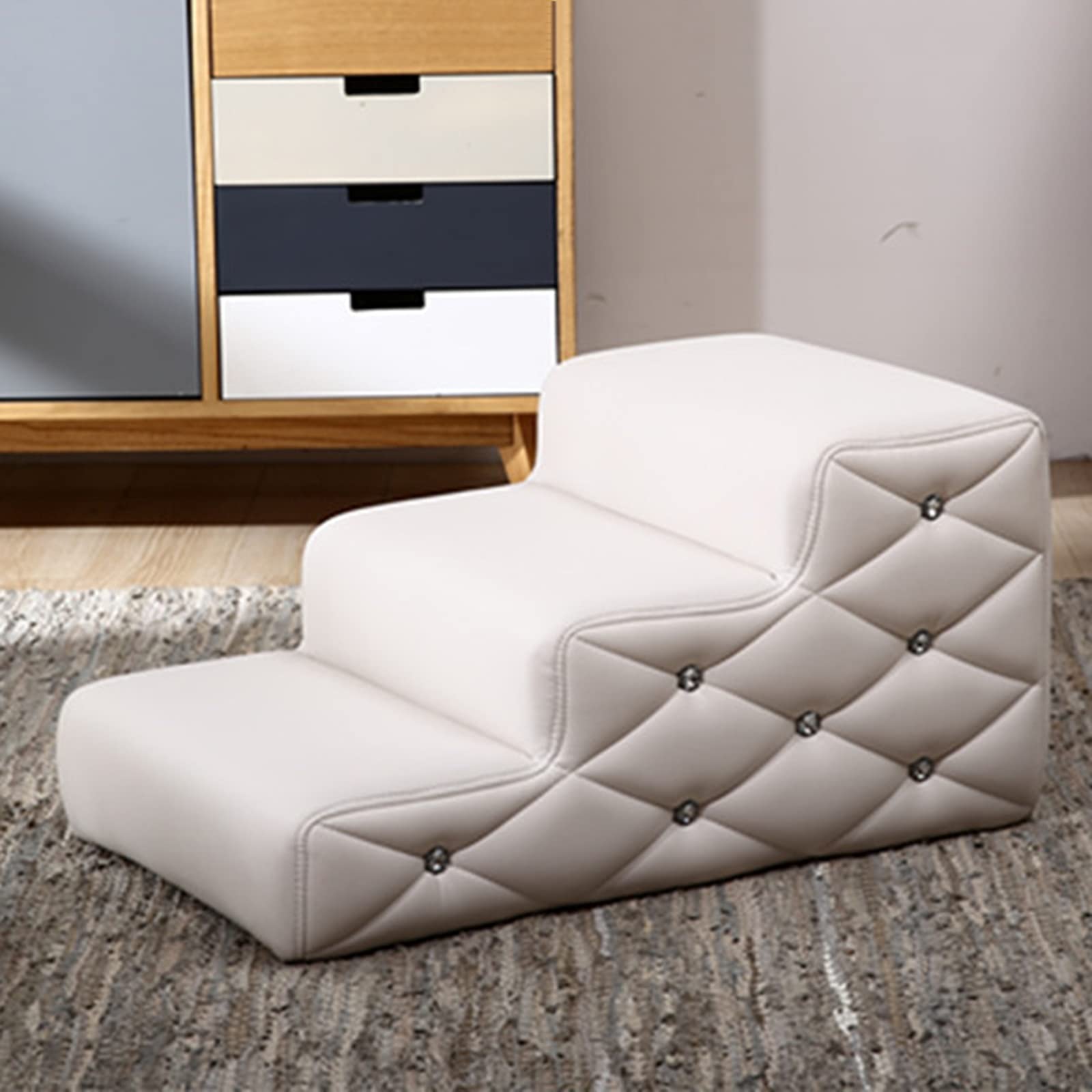 ペットステップ ステップ 犬 白い 小型犬猫のための犬の階段と階段、 屋内階段用のポータブルヘビーデ..