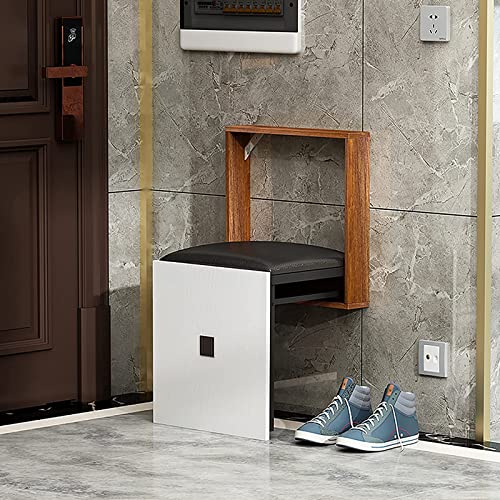 廊下の出入り口のためのシャワー ベンチ シート,省スペースの玄関折りたたみ椅子,レザー クッション付..