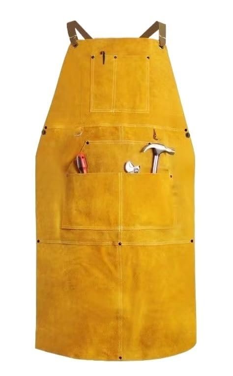 [] 溶接エプロン 断熱エプロン 溶接防護服 牛革オーバーオール イプ 溶接用 電気溶接 エプロン 防護服 ..