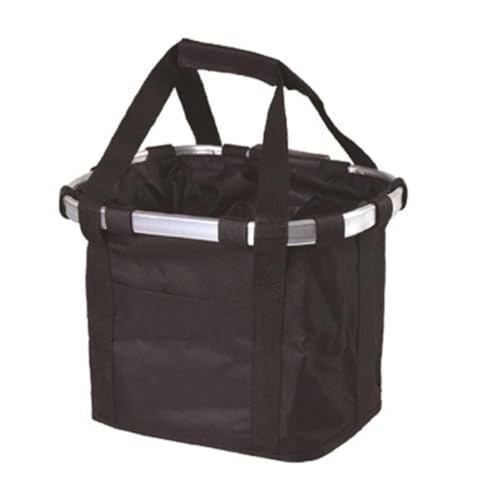 自転車 カゴ 前 折りたたみ 自転車 カゴ 取り外し可能 防水 脱着式 巾着式 クロスバイク カゴ 大容量 耐荷重5KG 取り付け簡単 ペット 通勤 キャンプ アウトドア向け マウンテンバイク/クロスバイクに対応(ブラック)