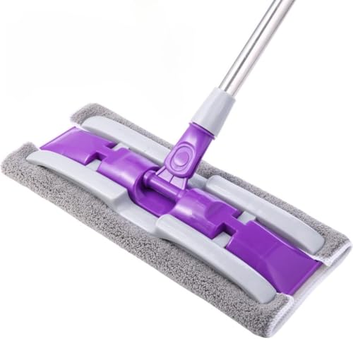 フラットモップ 水拭きモップ フロアモップ 掃除モップ 調節可能な長さ ハンズフリーフラットフロアモ..