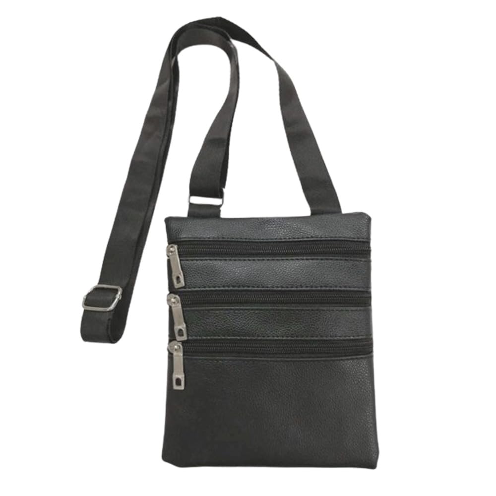 [スーツケースカンパニー] ミニ ショルダーバッグ フラットポーチ 3段 PUレザー 斜め掛け ファスナーポ..