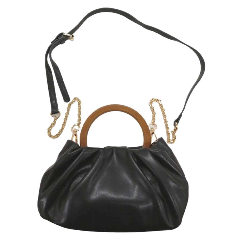 [スーツケースカンパニー] GPT ウッドハンドル 2WAY ミニ ハンドバッグ ショルダーバッグ ポシェット ..