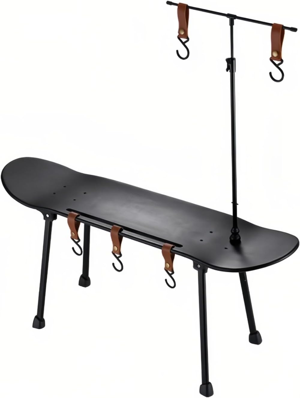 スケートボード折りたたみテーブル ストーブ付き キャンプテーブル アウトドア 車中泊 ランタンスタンド 屋外ピクニックテーブル 釣り バーベキューのためのユニークなピクニックテーブル おしゃれ 超クール (ブラック,炉なし)