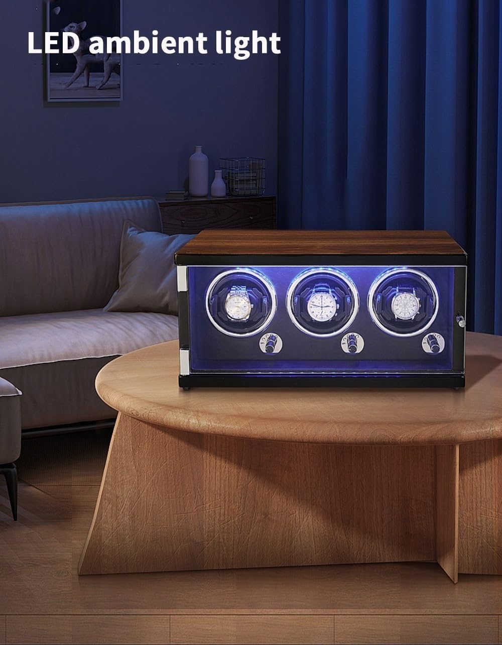 ワインディングマシーン ウォッチワインダー 腕時計自動巻き器 柔軟な時計枕高級木製ピアノ調塗装鏡面..