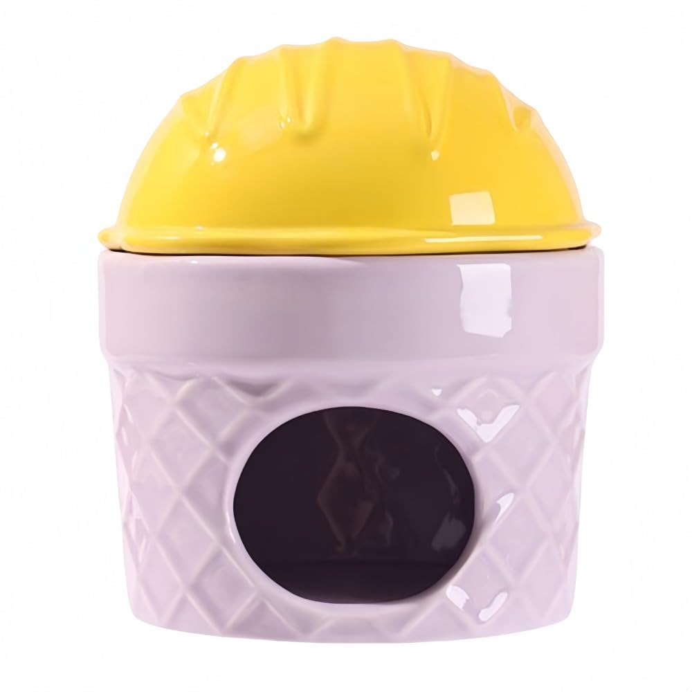 Dyaskzw ハムスターハウス ひんやりハウス ミツバチ 夏 セラミック 涼しい 陶器 小動物用ハウス おへや 隠れ家 砂遊び トイレ 涼しい 寝床 日陰 日よけ 冷房対策 飼育ケージ内装 暑さ対策 ペット用品 洗える 飾り 噛み耐え (パイナップル”)