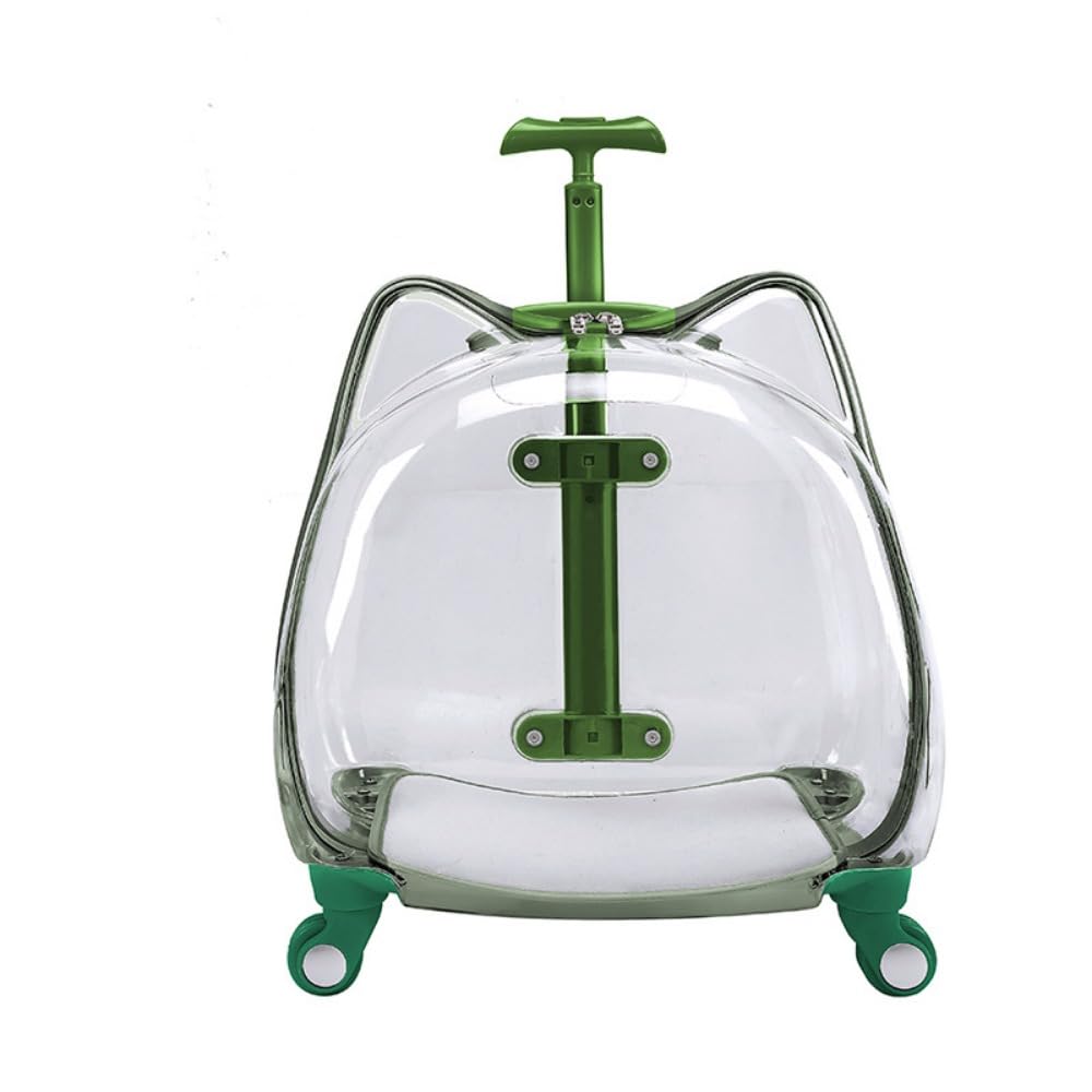 ペットキャリーバッグ キャスター付き 透明 小型犬 猫 小動物用 カート 伸縮ハンドル お出かけ用 おし..