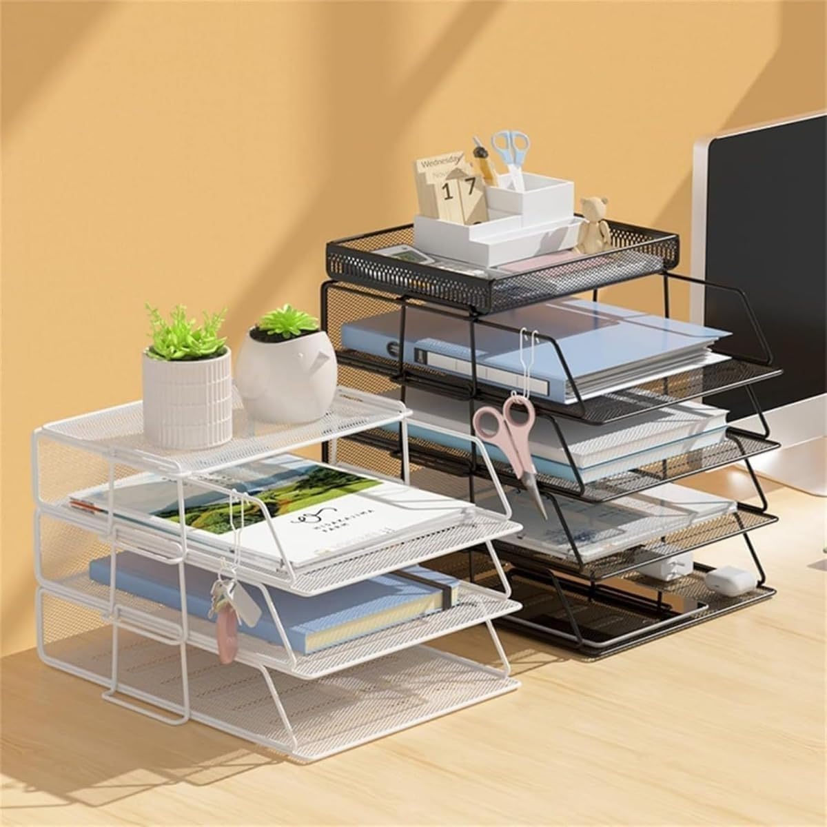 小物入れリビング書類トレー ファイルラック レターケースa4 デスクレタートレー 組み立て式 縦置き ラ..