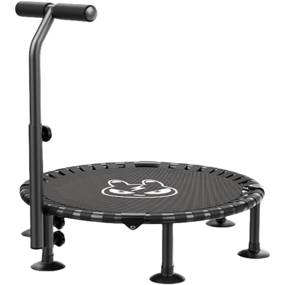 トランポリン 補助手すり付き 大型 折りたたみ式 収納便利 静音設計 トレーニング エクササイズ あそび..