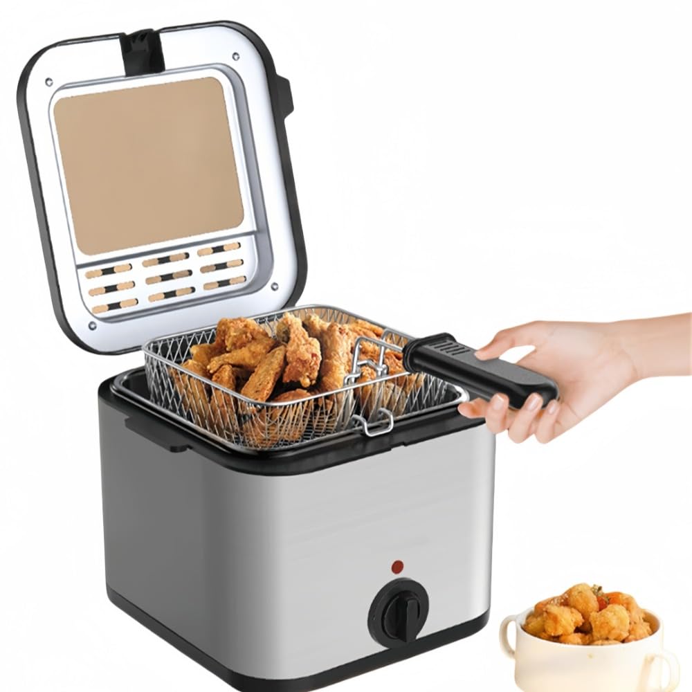 Guyyelt 電気フライヤー、卓上フライヤー フライヤー、家庭用 デスクトップフライヤー ディープフライ..