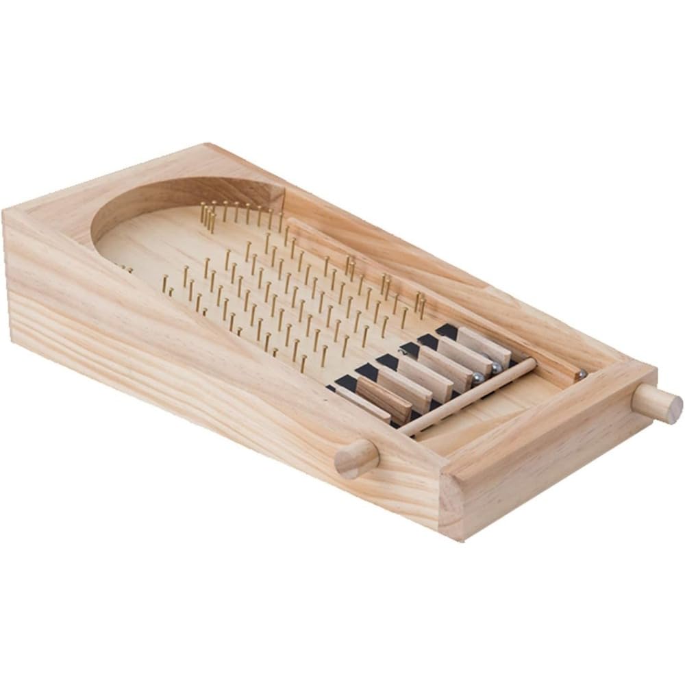 ピンボールの伝統的な木製クラフトテーブル、無垢材のピンボールピンボールマシン、クリエイティブなギフト、子供専用のおもちゃ (S,ベージュ) [並行輸入品]