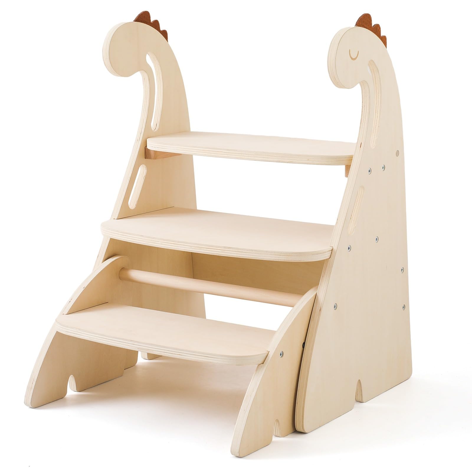 Guyyelt 子供用フットレスト、踏み台、恐竜形 キッズステップ、滑り止め付き子供用フットレスト 洗面台 トイレトレーニングステッププラットフォーム 昇降 幼児用 足踏みペダル式 ステップトイレ 足置き台 洗面所 台所 お手伝い 脚立 サポート 丈夫 組み立て簡単 (小さい)