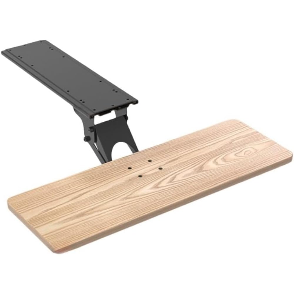 キーボードトレイ デスク下引き出しトレイ 人間工学に基づいた配置 マウスホルダー 360°調整可能 デス..