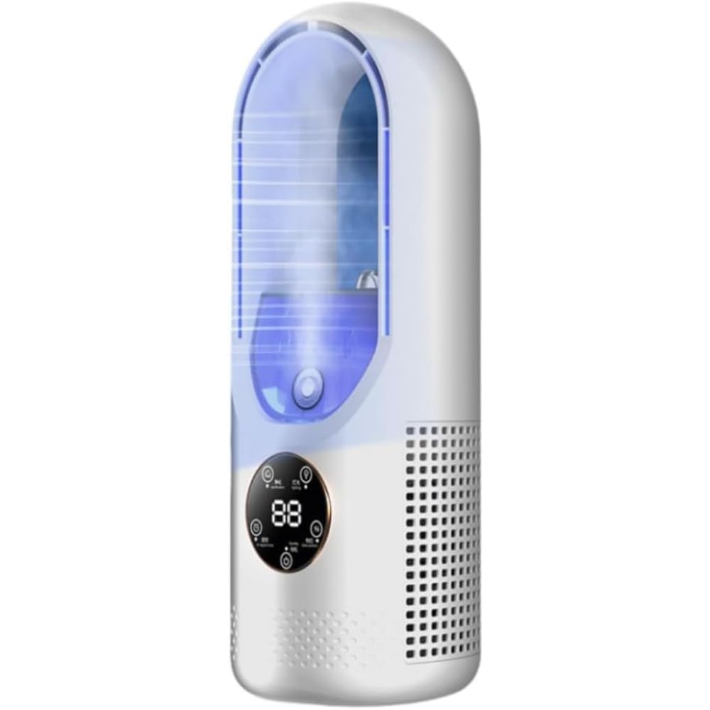 冷風扇 冷風機 省エネ 一台3役 送風 加湿 冷却 羽根なし扇風機 卓上クー上 ミニクーラー ポータブルエ..