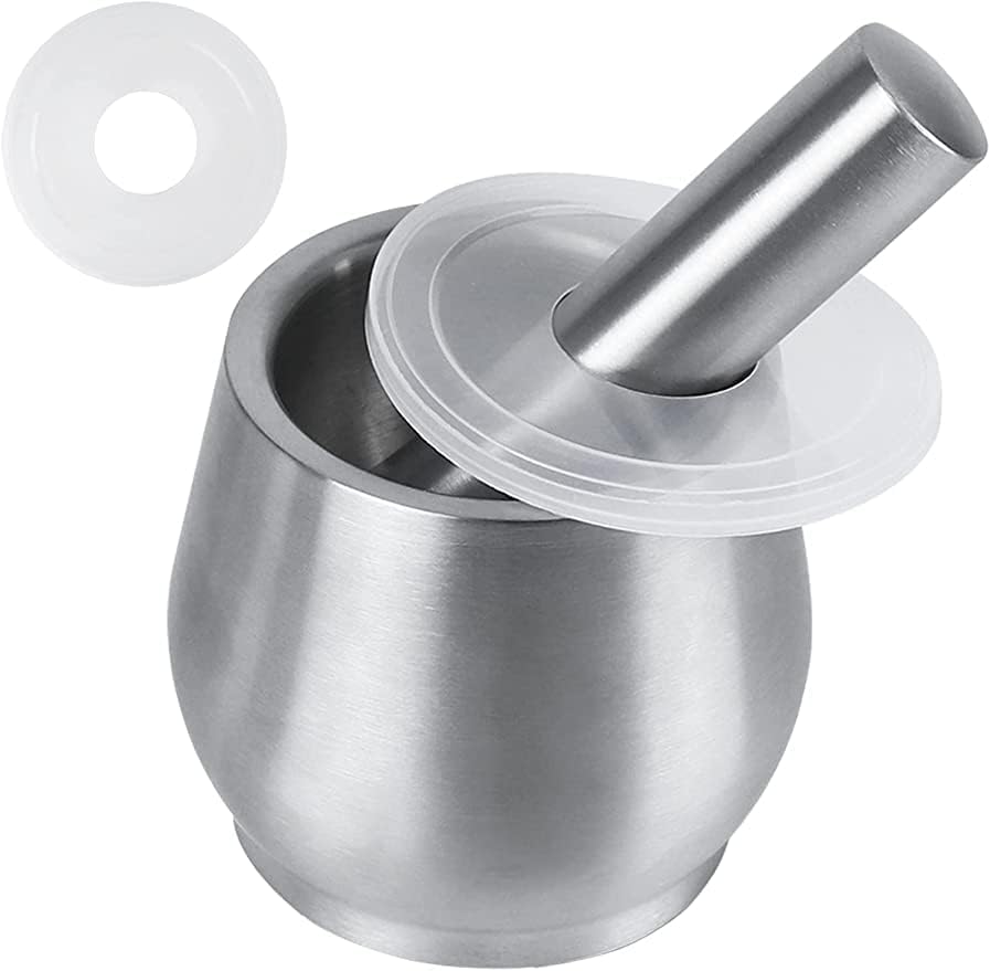 すり鉢 すりこぎ棒 セット ステンレス シリコン蓋付き 静音 ミニ スパイス スパイスグラインダー 乳鉢 ..