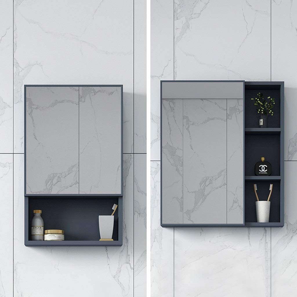 用化粧鏡 ブルー 40*11*65cm ウォールマウント シンク上ミラーキャビネット