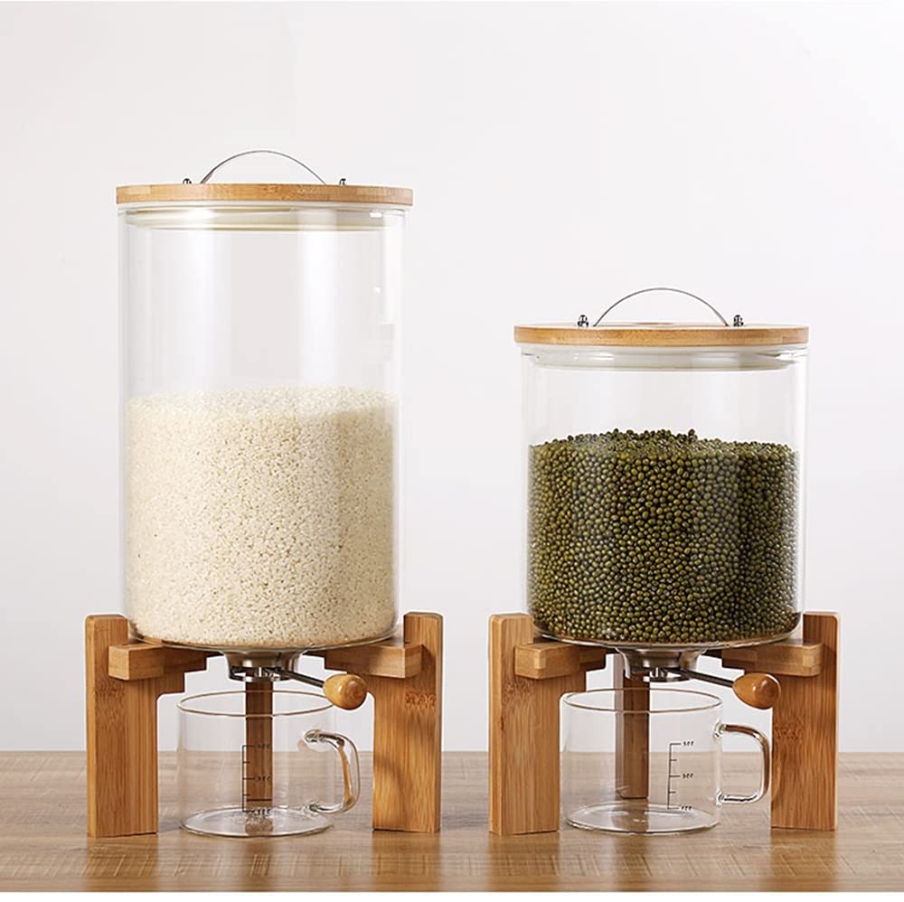米びつ ガラス瓶 密閉米びつ 鮮度を保ち ライスボックスライスストッカー米入れ お米保存容器 米櫃 貯..