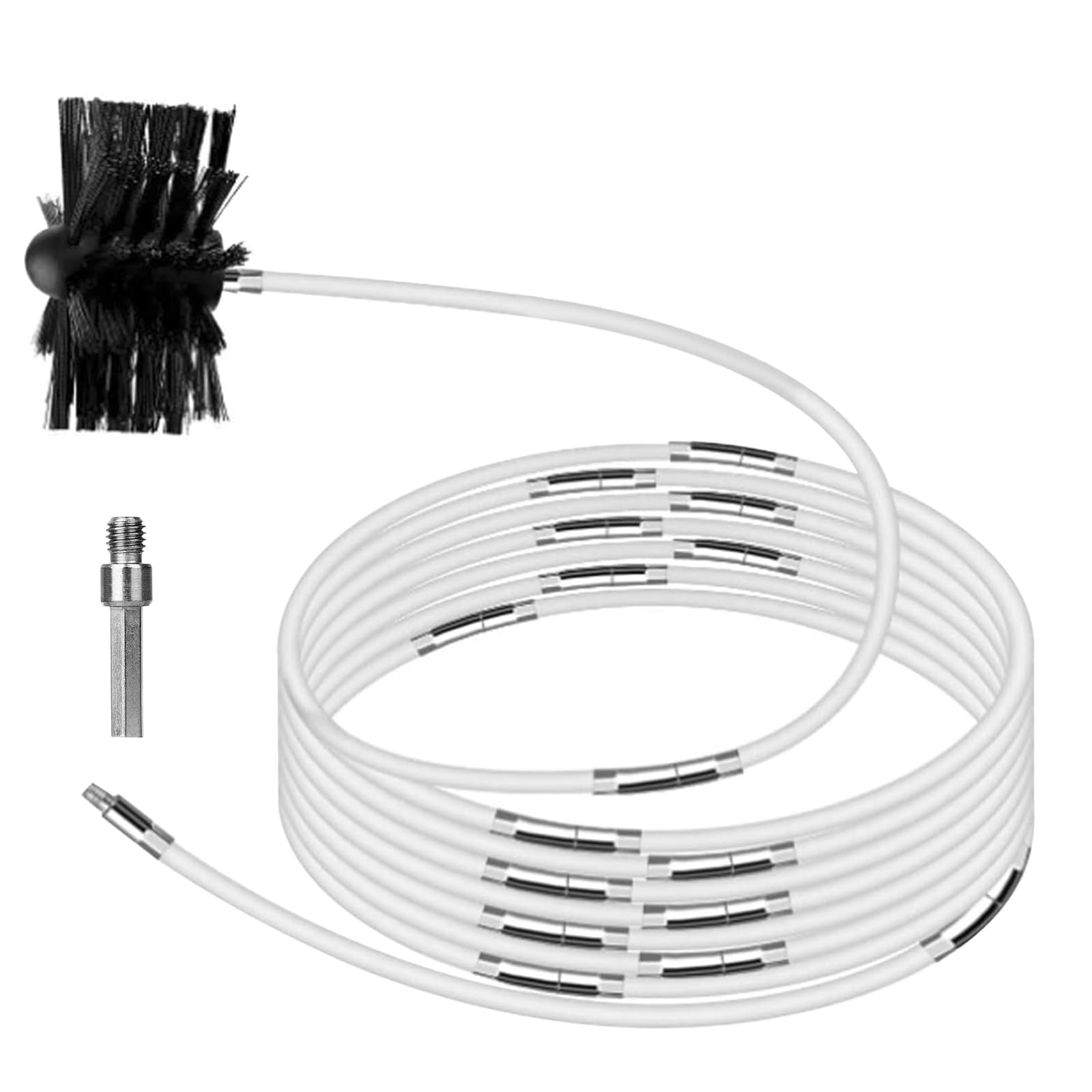 煙突クリーニングキット 9.4M 23ロッド ナイロンストーブパイプブラシ 煙突掃除ツール 暖炉クリーニン..