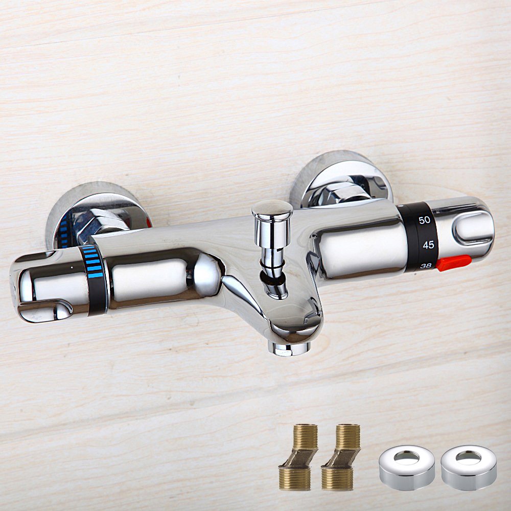 readygohigh 用水栓 サーモスタット 壁付サーモスタット 混合水栓 寒冷地向け 蛇口シャワー バス用混合..