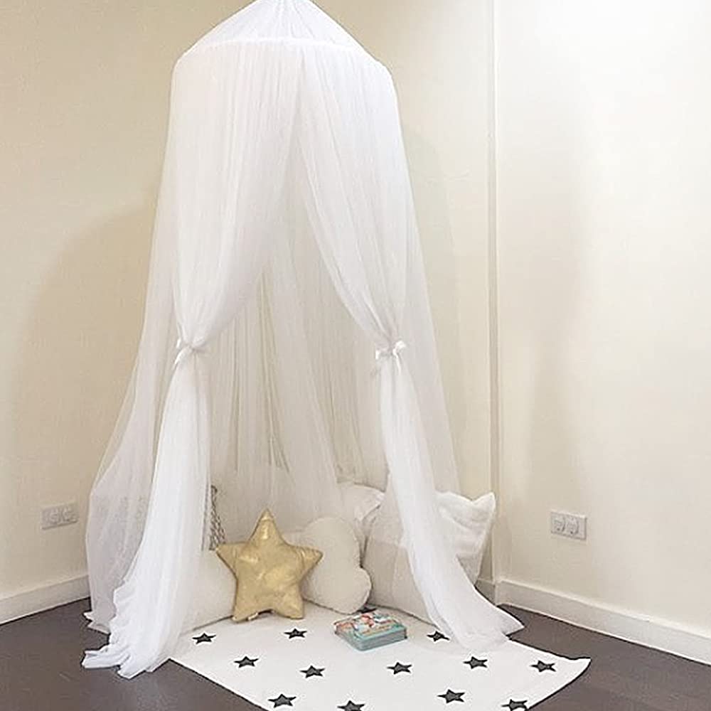 everso 天蓋カーテン 蚊帳 お姫様系 モスキートテント 北欧 ベビーベッド INS風 超キュート紗製モスキ..