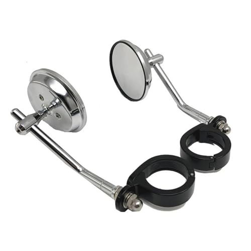 バイク用レトロミラー ハンドルバーエンドミラー 汎用カスタムバックミラー 可伸縮 丸型 鏡面加工付き ..