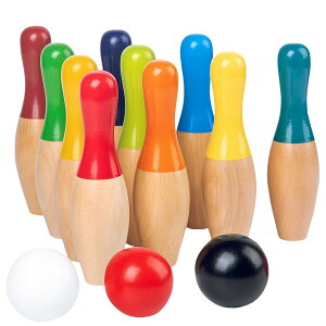ローンボウリングゲームアウトドアファン木製裏庭の芝生のボウリングセット十代の若者たちの家族ボウリングセット屋内ホームボウリング場子供のおもちゃローンボウリングゲーム (にじ色です)