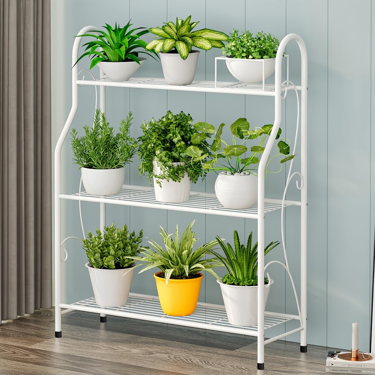 ラワーラック ガーデンラック 多機能収納ラック 3段 フラワースタンド盆栽棚 植物棚 園芸ラック 花台 ..