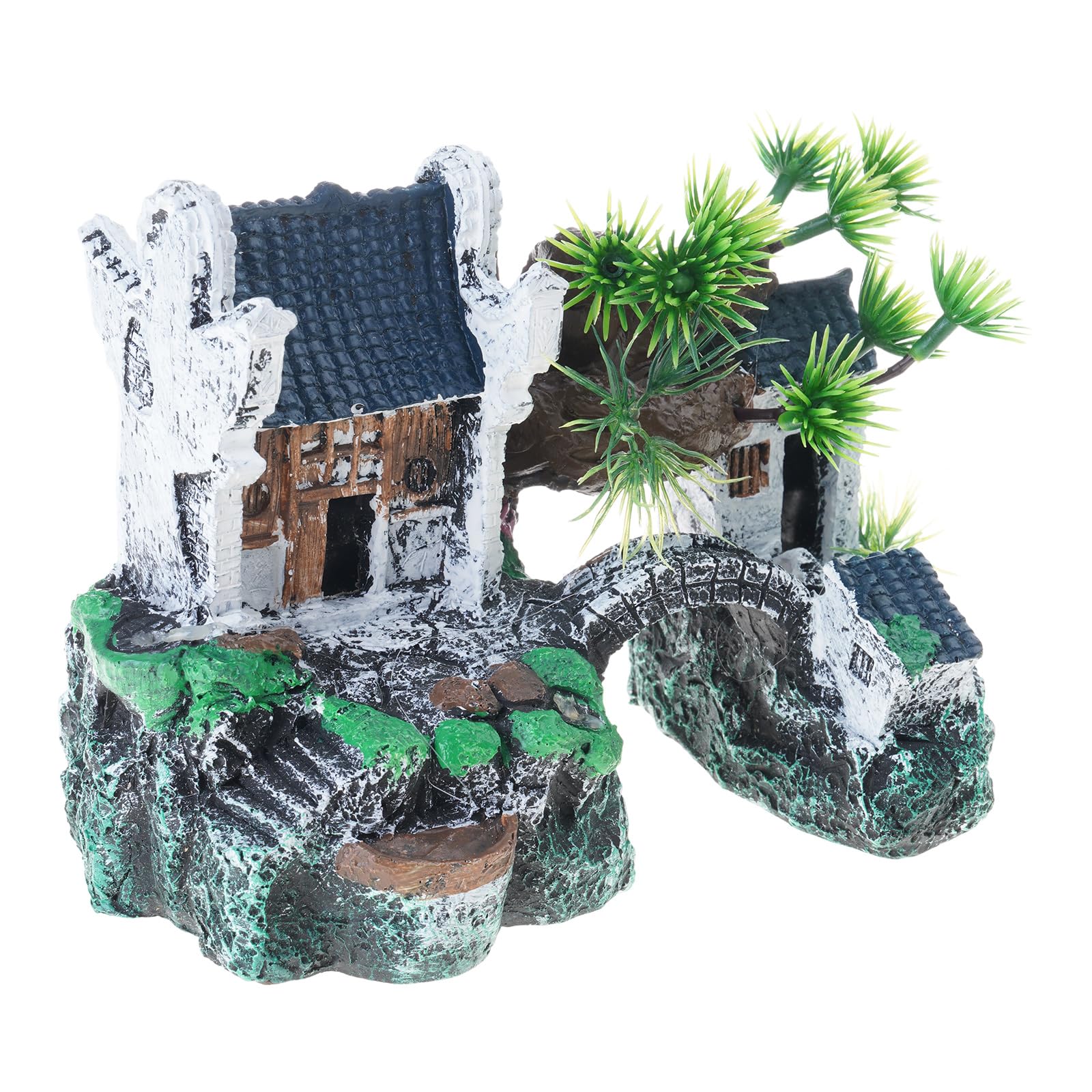 山の景色の水族館の装飾品ホテルホテル水族館の装飾品のための小さな魚の遊びと隠れのミニチュアガーデンデコレーション