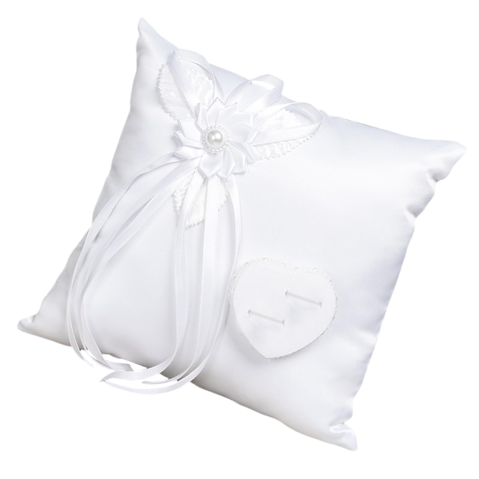 エレガントなウェディングリングピローハート式ロマンスブライダルクッションセレモニーと結婚式の婚約装飾のためのブライダルクッション