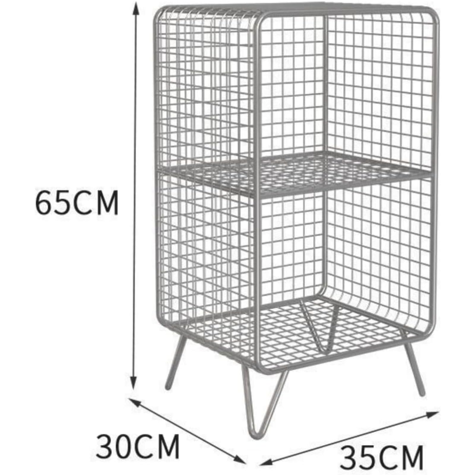 オープンシェルフ ラック 2段 オープン リビング 鉄 キッチン フリー 本棚 組立簡単 ディスプレイ キッチン オフィス収納リビング (C) [並行輸入品]