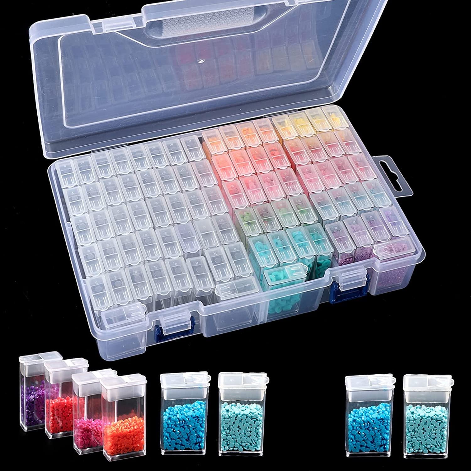 ジュエリーボックス 36グリッド アクセサリー収納 小分け ビーズボックス 透明 プラスチックボックス 小物収納ケース ネジケース パーツボックス 釣り収納 雑貨入れ 着脱式の仕切り付き 27.5*17.8*4.5cm